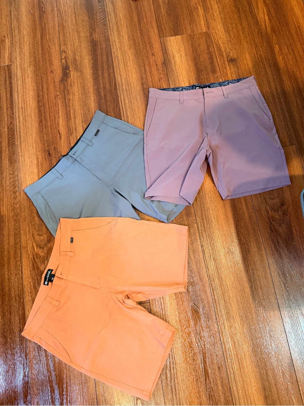 Travis Mathew Orange, Lavender, and Light Blue Men’s Flat Front Shorts